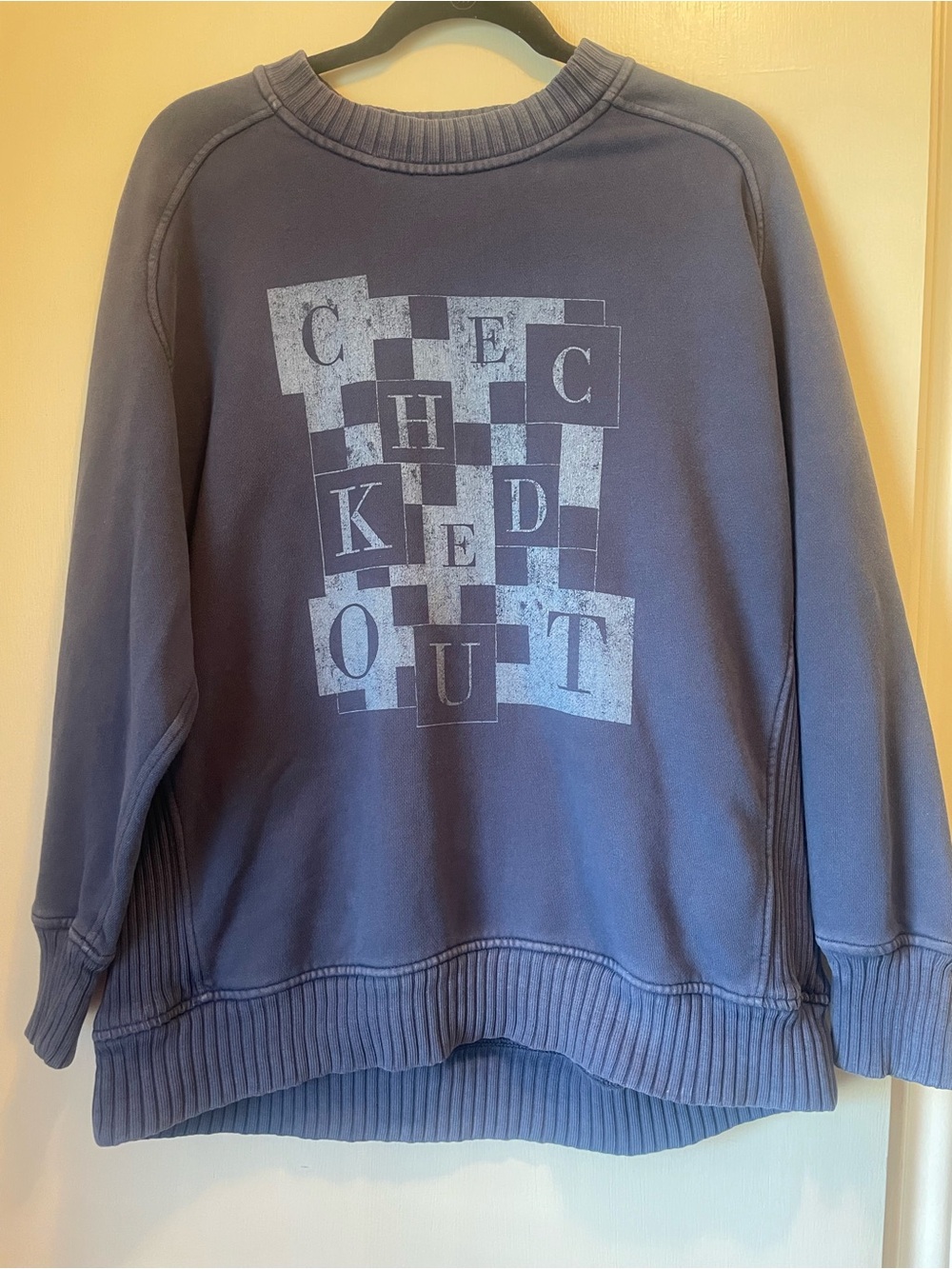 Aerie Women’s Size S Blue Oversized Ribbed Sweatshirt